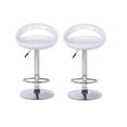 thumbnail image 4 of Heavenly Collection White Round Stool, White Adjustable Stool, White Plastic Stool, White Shiny Stool with Stainless Steel Base, White Low Back Stool with Footrest, Plastic Stool, Kitchen Stool, Islan, 4 of 9