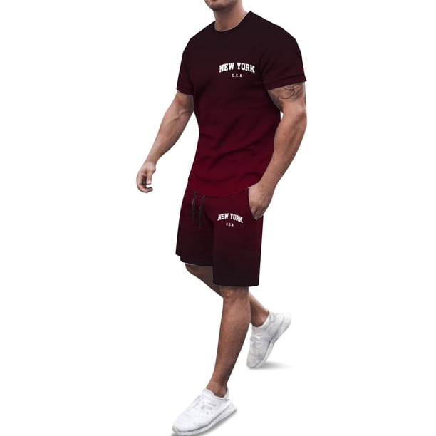 Playeras Estampadas Para Hombre, Camiseta Holgada Con Estampado De Letras De Ciudad Para Hombre, Conjunto De Ropa Deportiva De Verano, Ropa Deportiva Informal