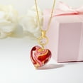 thumbnail image 5 of Ross-Simons Italian Red and Pink Murano Glass Heart Pendant Necklace in 18kt Gold Over Sterling, Women's, Adult, 5 of 8