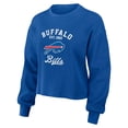 thumbnail image 2 of Women's WEAR by Erin Andrews Royal Buffalo Bills Waffle Knit Long Sleeve T-Shirt & Shorts Lounge Set, 2 of 5