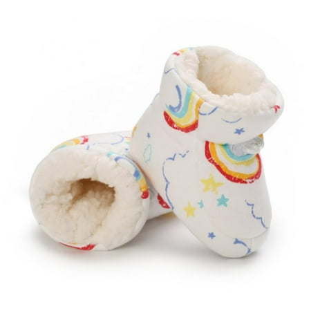 

Newborn Baby Warm Winter Snow Boots Toddler Soft Sole Anti-Slip Infant Prewalker Unisex Nursling Crib Shoes 0-18Months