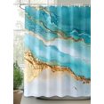 thumbnail image 2 of Abstract Waves Shower Curtain, Blue Retro Oil Painting Style Hand-painted Waterproof Shower Curtain Set with 12 Hooks Lightweight Washable Fabric Shower Curtains for Bathroom 48x72 Inches, 2 of 6