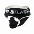 thumbnail image 5 of SGFCWSX Men's Flat-Angle Underwear With U-Shaped Protrusion,Breathable And Fashionable Men's Triangular Underwear Black L, 5 of 7