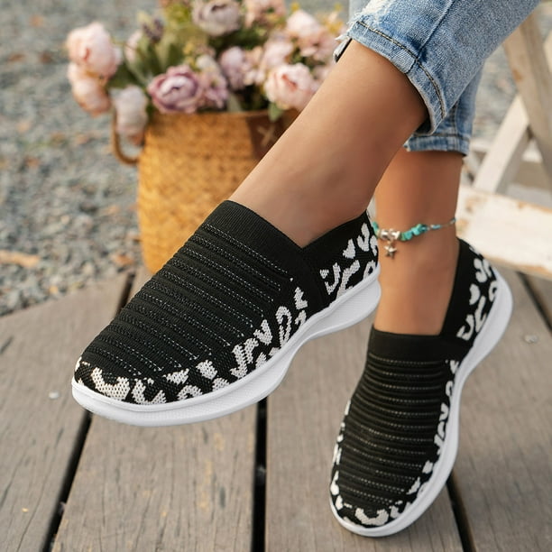 VBARHMQRT Womens Non Slip Work Shoes Ladies Fashion Leopard Print