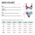 thumbnail image 5 of PAYOHTO Women's Cross Front Bikini Set with High Elasticity Soft Padding Red Funny Crab on Blue Stripe Bathing Suit Crop Top Swimsuit, 5 of 9