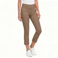 thumbnail image 4 of Womens Capri Pants,Pull On Capri Pants for Women with Pockets Solid Color Elastic Waist Cropped Work Pants, 4 of 7