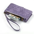thumbnail image 5 of Mantto Case for Motorola Edge (2024), Zipper Wallet Card Holder Flip Stand Premium Leather Case with Removable Wristlet Strap, RFID Blocking Magnetic Closure Case for Motorola Edge (2024),Purple, 5 of 11