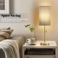 thumbnail image 2 of NATYSWAN Minimalist Table Lamp Set of 2, Nightstand Lamp for Bedroom Living Room, Modern Pull Chain Bedside Lamp with Marble Base, Fabric Shade, Small Desk Lamp for Home, Office, Reading,Grey, 2 of 7