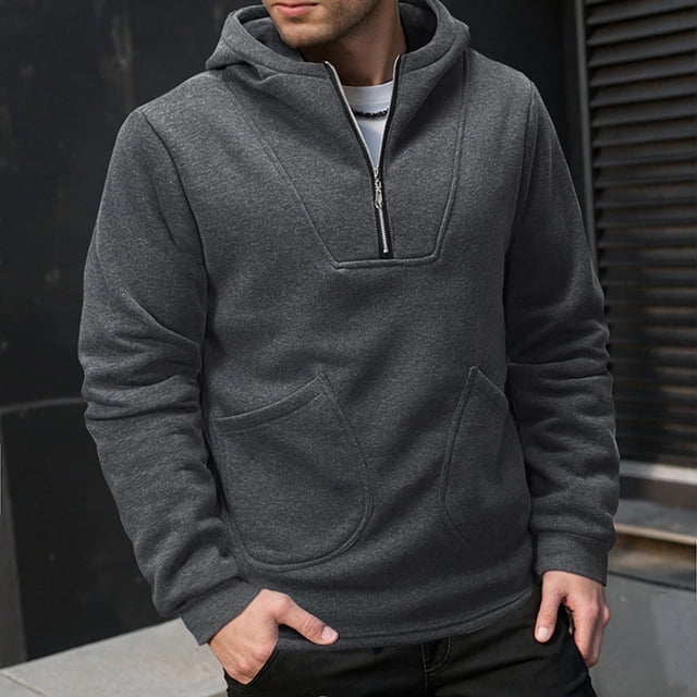 Sudadera con capucha para hombre, de colores sólidos, informal, con cremallera, sudadera con capucha, manga larga, bolsillo, sudadera deportiva, blusa de poliéster para hombre