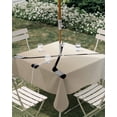 thumbnail image 3 of Square Outdoor Tablecloth with Umbrella Hole Beige Ombre Outside Table Cloth Waterproof Patio Table Cover Black Hockey Sticks Minimalist Style Zipper Tablecloths for Picnic Party Camping 54x54 Inch, 3 of 8
