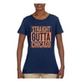 thumbnail image 2 of Straight Outta Chicago CHI Fan | Fantasy Football | Womens Sports Graphic T-Shirt, Navy, Medium, 2 of 4