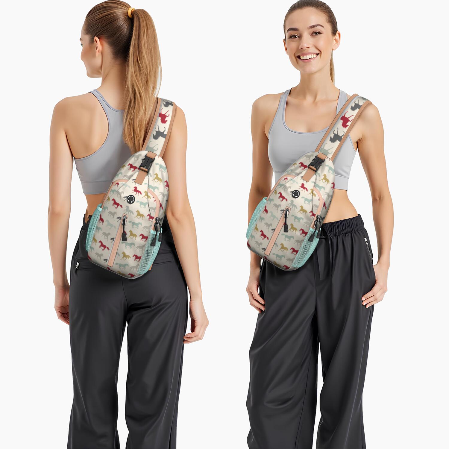 Butterfly and Rainbow Artistic Print Shoulder Bag – Watercolor Theme, Lightweight Build, Secure Storage – Fantasy Inspired