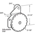 thumbnail image 2 of Slide-Co 163594 Closet Door Hanger, Dial Action, 3/8-Inch Offset, 3/4-Inch Nylon,(Pack of 2), 2 of 2