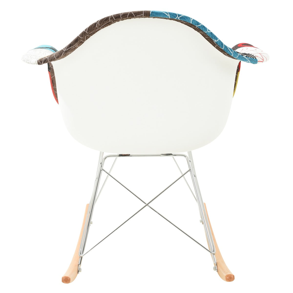 LeisureMod Modern Upholstered Twill Fabric Eiffel Rocking Chair – Small Nursery Accent Glider with Wood Rocker Legs for Kids, Nursery, or Living Room