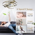 thumbnail image 6 of Cusp Barn Modern 24-In Modern DIY Shape Ceiling Fan with Lights, Low Profile Flush Mount DC Motor Dimmable LED Ceiling Light for Living Room, 6 of 10