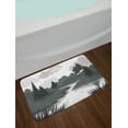 thumbnail image 2 of Lake Forest Bath Mat, Greyscale Landscape of Tree and River Silhouettes, Plush Bathroom Decor Mat with Non Slip Backing, 29.5" X 17.5", Grey Grey, by Ambesonne, 2 of 2