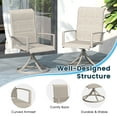 thumbnail image 3 of Vicllax Outdoor Dining Chair Patio Swivel Chairs Padded Textilene Fabric Metal Frame Set of 6 Cream, 3 of 12