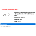 thumbnail image 2 of Automatic Transmission Drain Plug Seal - Compatible with 1997 - 2021 Honda CR-V 1998 1999 2000 2001 2002 2003 2004 2005 2006 2007 2008 2009 2010 2011 2012 2013 2014 2015 2016 2017 2018 2019 2020, 2 of 2