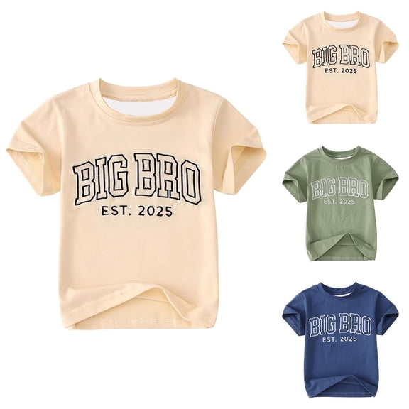 Boys Letter Graphic Short Sleeve Tee Casual T Shirt for Kids Clothing Summer Essentials Everyday Wear Boys Clothes