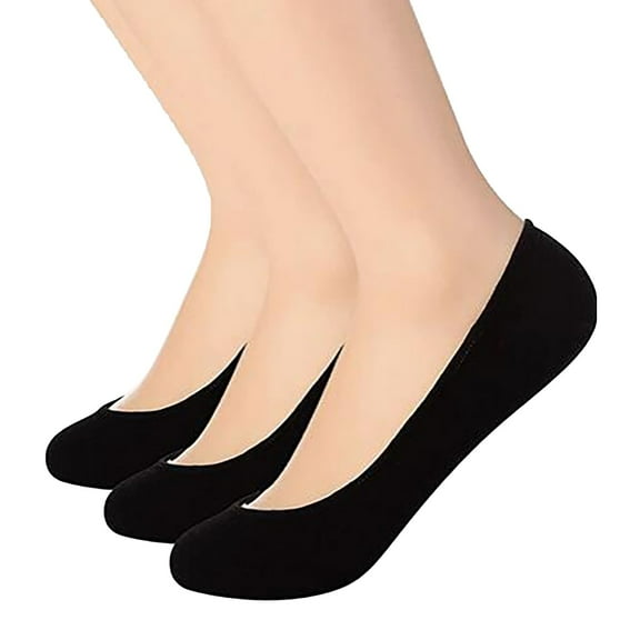 3-Pack Womens No Show Socks Non Slip Grip Silicone Heel Athletic Casual Low Cut Breathable Footwear