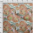 thumbnail image 2 of oneOone Silk Tabby Peach Fabric Leaves & Lotus Floral Diy Clothing Quilting Fabric Print Fabric By Yard 42 Inch Wide, 2 of 4