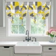 thumbnail image 5 of Tie Up Curtains for Windows Geometric Valance Adjustable Balloon Curtain Abstract Modern Yellow Tie Up Shades for Kitchen Living Room Bedroom Privacy Curtain Drape 34x45 Inch, 5 of 9