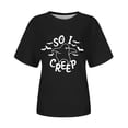 thumbnail image 3 of Graphic Tees for Women Graphic Tees For Women 2024 Short Sleeve Crew Neck T-Shirts with Halloween Print Cute Athletic Tops for Women Lightweight Everyday Wear Comfortable Casual Style Blue 4XL, 3 of 3