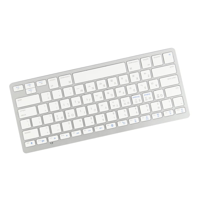 Ultra Thin Portable White Cordless Keyboard with Easy and Small, Lightweight for , for IOS, for