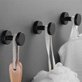 thumbnail image 1 of Black Aluminum Alloy Clothes Hook - Self Adhesive Cap Hook For Wall Mounting, Bathroom, Toilet, No Drilling Clothes HookTeissuly Clearance (Black, A) Teissuly WER202308290862, 1 of 7