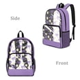 thumbnail image 2 of FKELYI Daisy Floral Purple Bow Print Clear Backpack for Elementary Student See Through School Bookbag 17 Inch Transprent Schoolbag Travel Bags Casual Daypack for Teens, 2 of 7