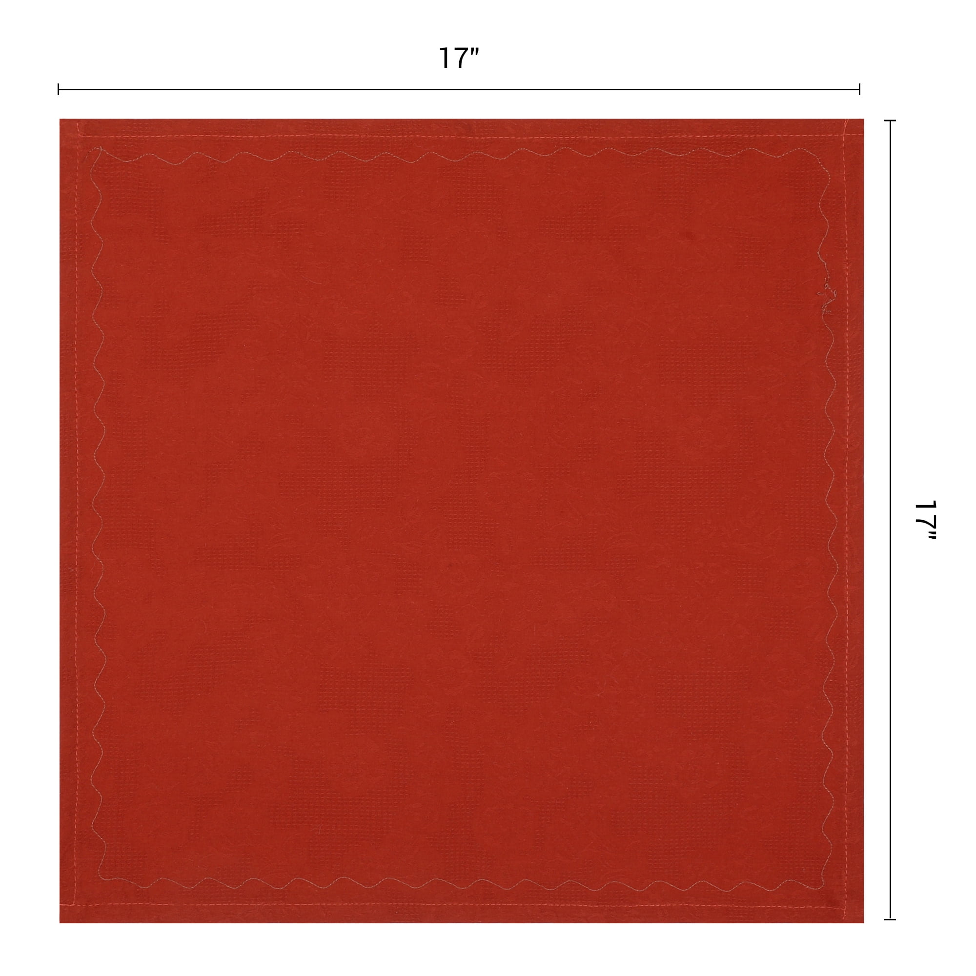 Unique Bargains 6Pcs Cotton Reusable Events Cloth Napkins Red 17x17inch
