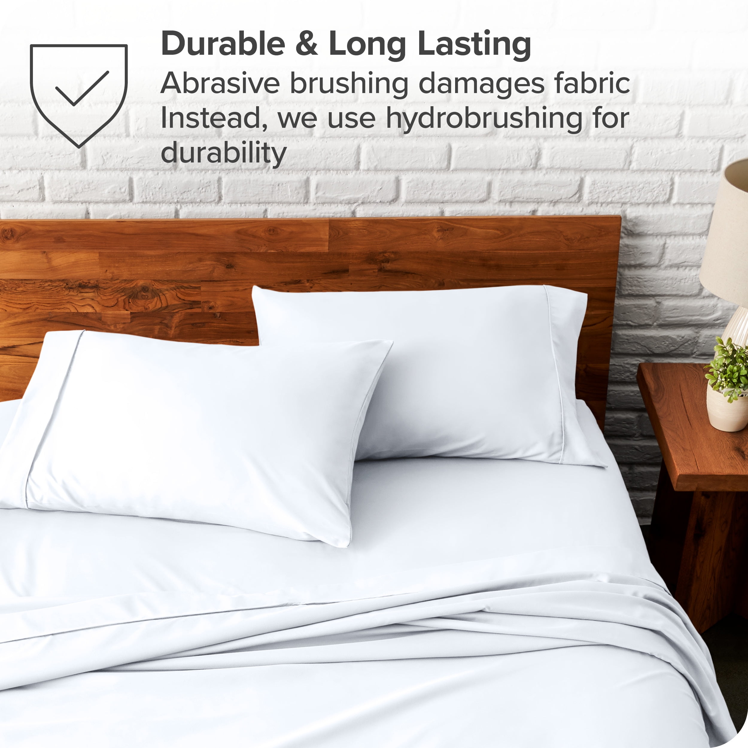 Bare Home White Microfiber Pillowcase Set, Hypoallergenic, King Set of 2