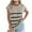 Khaki, variant on Women's Short Sleeve Sweater Summer Casual Striped Knit Crew Neck Cap Sleeve Shirts Trendy Tops Basic Blouses (XL, Khaki)