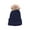 Navy, variant on Tao Kids Girls Boys Winter Hat Knitted Pom Beanie Hat Cotton Lined Faux Fur Pom Pom Cap Cute Outdoor Warm Beanies NavyFree Size