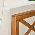 thumbnail image 2 of Luella Outdoor Modular Sectional Acacia Wood Loveseat with Cushions, Teak, Beige, 2 of 8