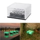 thumbnail image 4 of Lámpara solar de ladrillo de vidrio ABS LED, impermeable, enterrada en el suelo, para exteriores, patio, jardín, césped, luz verde., 4 of 13