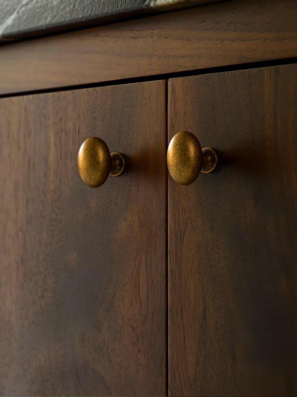 Oval Antique Brass Cabinet Knobs, Zinc Alloy for Drawer Knobs for Dresser Cupboard Wardrobe (5, Antique Brass, Egg knob)
