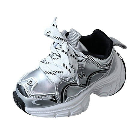 Ierhent Shoes for Toddler Shoe for Girls Lightweight & Breathable Girls Sneakers Hook and Loop Kids Shoes Running Sneakers(Grey 4-4.5 Years)
