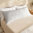 thumbnail image 2 of Bioweaves 100% Organic Cotton Body Pillow Cover for Body Pillowcases 300 Thread Count Soft Sateen Weave GOTS Certified with Zipped Closure - 21" x 54", Silver, Pack of 2, 2 of 9