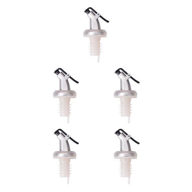Moyic ¡Oferta! Rociador de aceite de oliva, botellas de vinagre, cerradura de ABS, sello de enchufe, a prueba de fugas, pulverizador de Blanco 5piezas