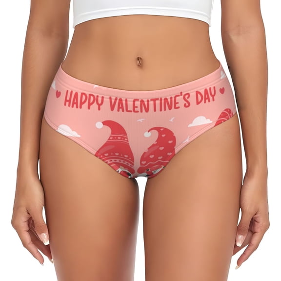 Womens Underwear - Gnomes Hold The Letters LOVE No Show Seamless Underwear for Women, Stretch Women's Panties, Hipster Soft Comfort Ladies Panties Bikini Underwear Briefs