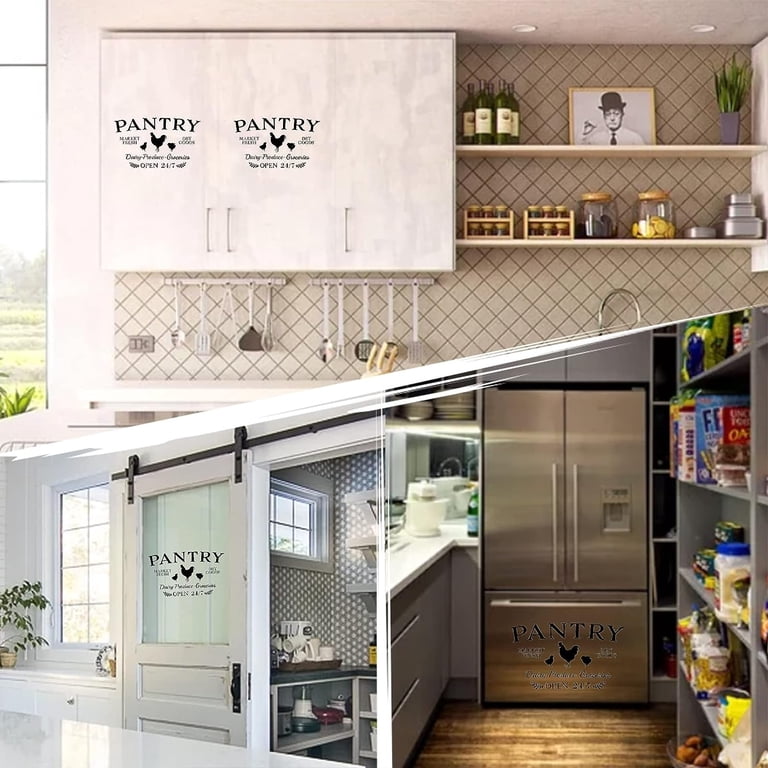 Pantry Doors Kitchen Wall Decals Open 24 Hours Kitchen Wall Sticker