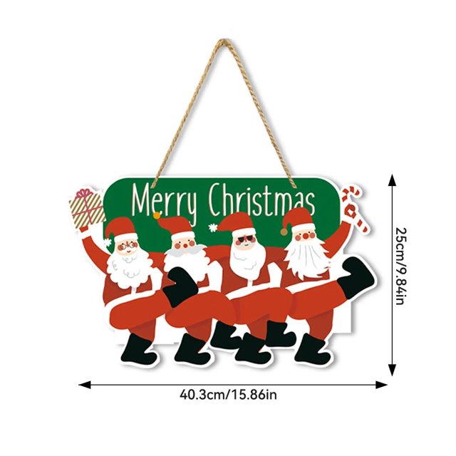Colgador de puerta de Navidad para fiesta de año nuevo, adornos colgantes para árbol de Navidad, Papá Noel, muñeco de nieve, alce, decoración de Feliz Navidad, 2024