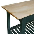 thumbnail image 4 of FurniFact Hunter Green Kitchen Island Table with Storage, Drawer, 2 Open Counter Shelves, 4 of 9