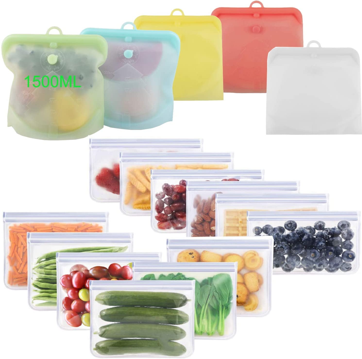 Silicone Food Storage Bag Microwave Freezer Silicone Bag Reusable Food