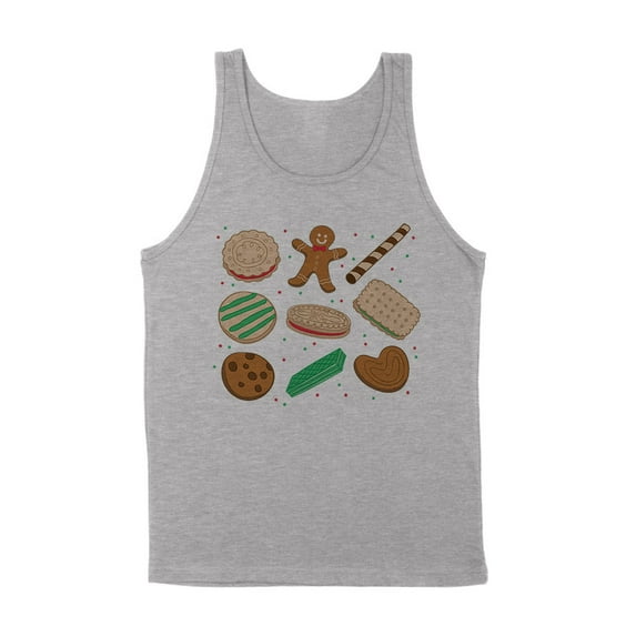 Christmas Cookie Grid Tank Top Unisex 2X-Large Grey