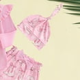 thumbnail image 6 of CAUYDY Newborn Clothes Baby Girl Fall Winter Outfits Long Sleeve Romper Pants Warm Hat Bow Headband 4-Pieces Set for Preemie Infant 0 3 6 Months Layette Set (Sizes 3-6 Months,Pink), 6 of 7