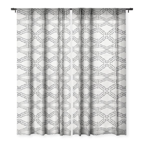 Society6 Alison Janssen Cleo Boho Diamond 50" x 64" Single Panel Sheer Window Curtain