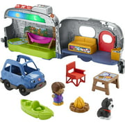 Fisher-Price Little People Light-Up Learning Camper Electronic Toddler Toy, 8 Pieces