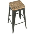 thumbnail image 6 of Oregon Industrial Stackable Barstool in Grey and Brown by LumiSource - Set of 2, 6 of 8